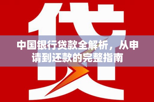 南丹中国银行贷款全解析，从申请到还款的完整指南