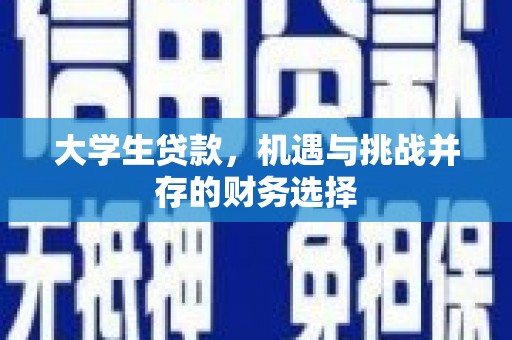 南丹大学生贷款，机遇与挑战并存的财务选择