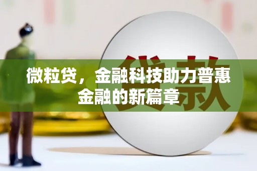 南丹微粒贷，金融科技助力普惠金融的新篇章