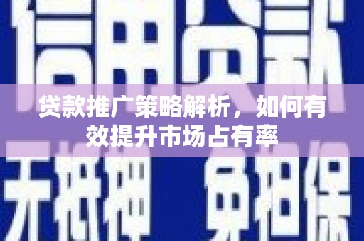 南丹贷款推广策略解析，如何有效提升市场占有率