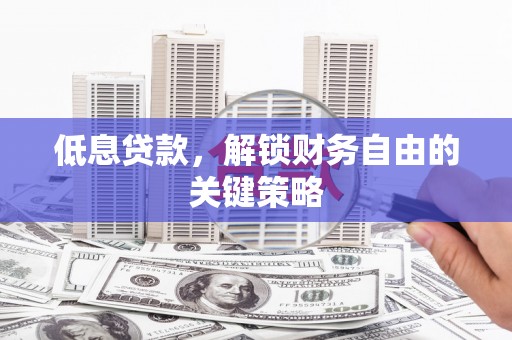 南丹低息贷款，解锁财务自由的关键策略