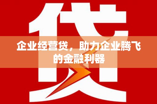 南丹企业经营贷，助力企业腾飞的金融利器