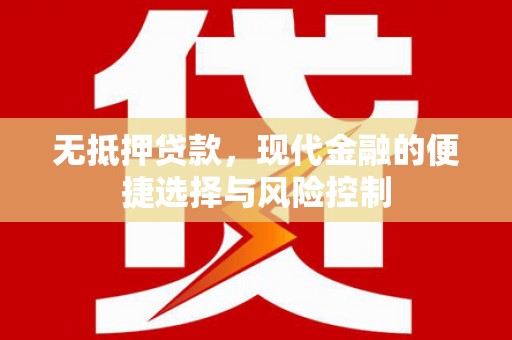 南丹无抵押贷款，现代金融的便捷选择与风险控制