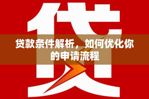 南丹贷款条件解析，如何优化你的申请流程