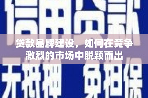 南丹贷款品牌建设，如何在竞争激烈的市场中脱颖而出