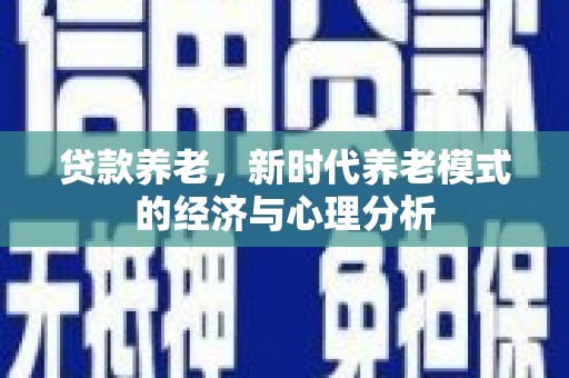 南丹贷款养老，新时代养老模式的经济与心理分析