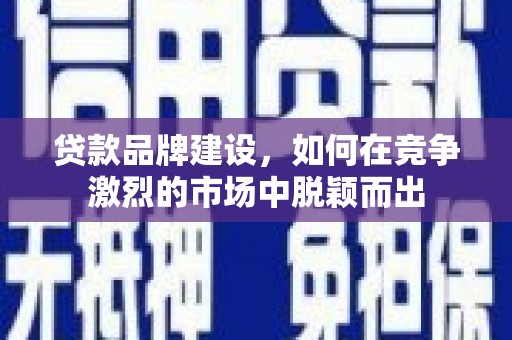 南丹贷款品牌建设，如何在竞争激烈的市场中脱颖而出