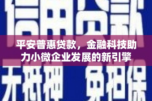 南丹平安普惠贷款，金融科技助力小微企业发展的新引擎