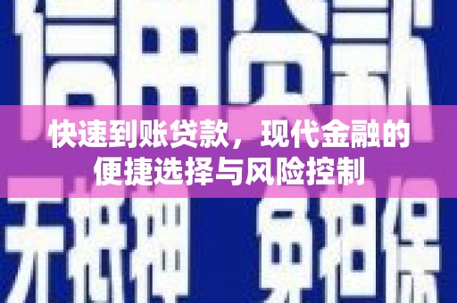 南丹快速到账贷款，现代金融的便捷选择与风险控制