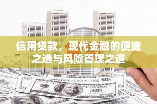南丹信用贷款，现代金融的便捷之选与风险管理之道
