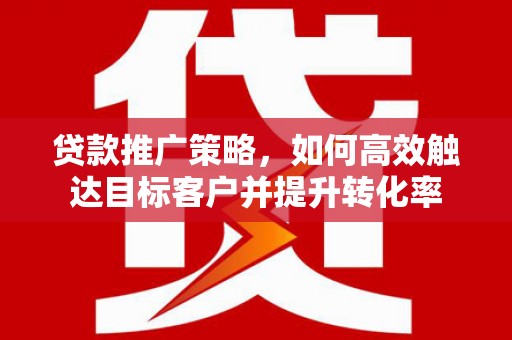 南丹贷款推广策略，如何高效触达目标客户并提升转化率