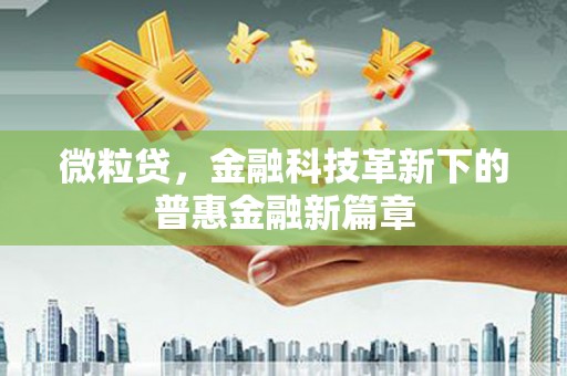 南丹微粒贷，金融科技革新下的普惠金融新篇章