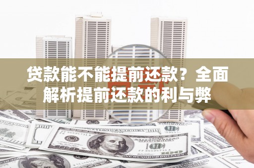南丹贷款能不能提前还款？全面解析提前还款的利与弊