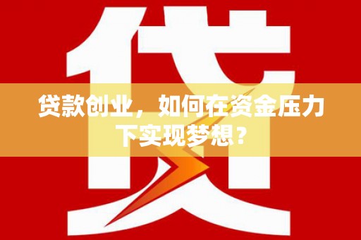 南丹贷款创业，如何在资金压力下实现梦想？