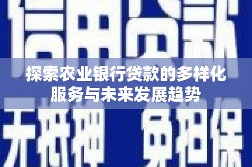 南丹探索农业银行贷款的多样化服务与未来发展趋势