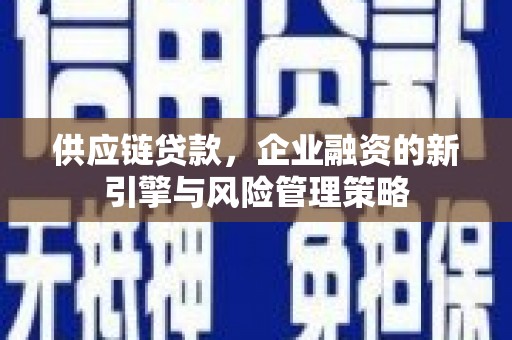 南丹供应链贷款，企业融资的新引擎与风险管理策略