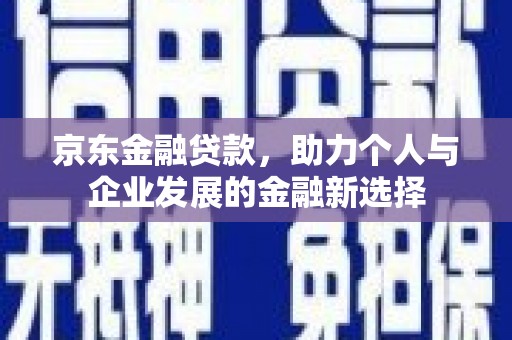 南丹京东金融贷款，助力个人与企业发展的金融新选择