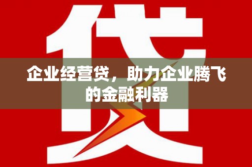 南丹企业经营贷，助力企业腾飞的金融利器