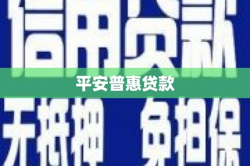 南丹平安普惠贷款