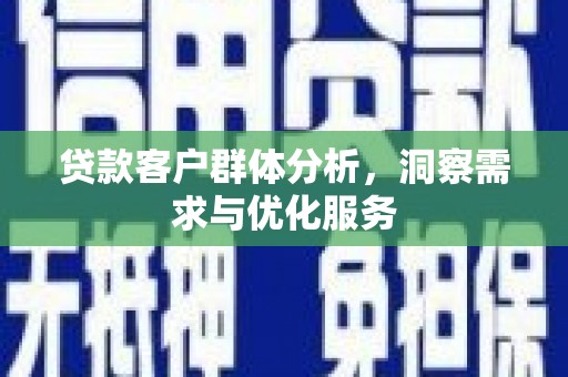南丹贷款客户群体分析，洞察需求与优化服务